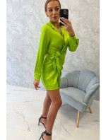 Šaty s viazaním v páse svetlo zelené