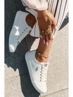 Trampki Damskie Z Eko Skóry Big Star RR274748 Białe Trampki Damskie Z Eko Skóry Big Star RR274748 Białe