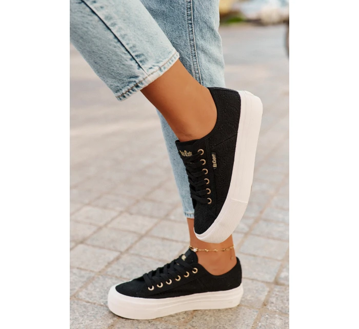 Trampki Damskie Z Koronką Lee Cooper LCW-25-31-3439L Czarne