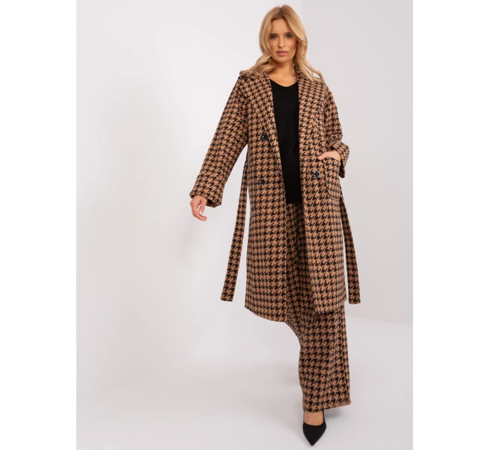 Płaszcz LK PL model 21228956 camelowy - FPrice Płaszcz LK PL model 21228956 camelowy - FPrice