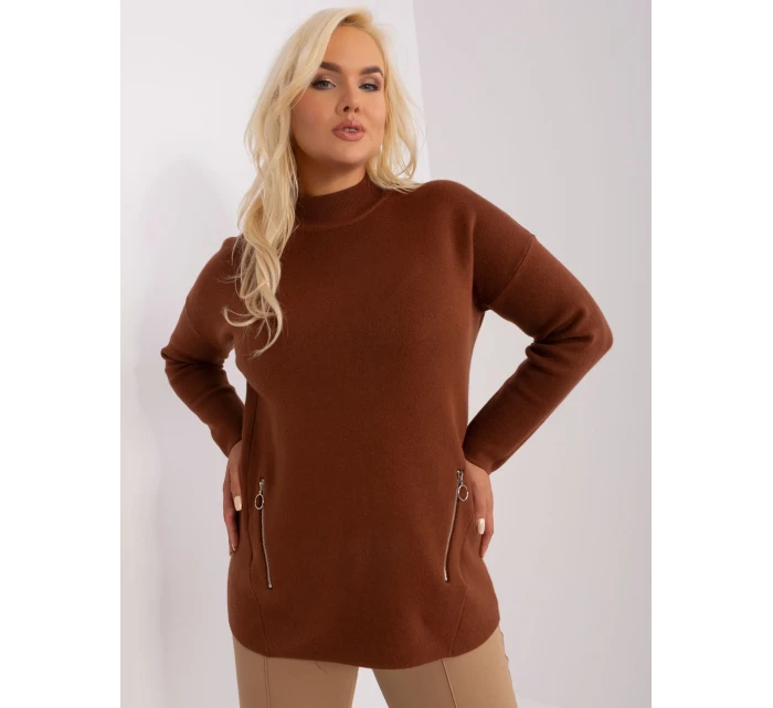 Sweter PM SW model 18949286 brązowy - FPrice Sweter PM SW model 18949286 brązowy - FPrice