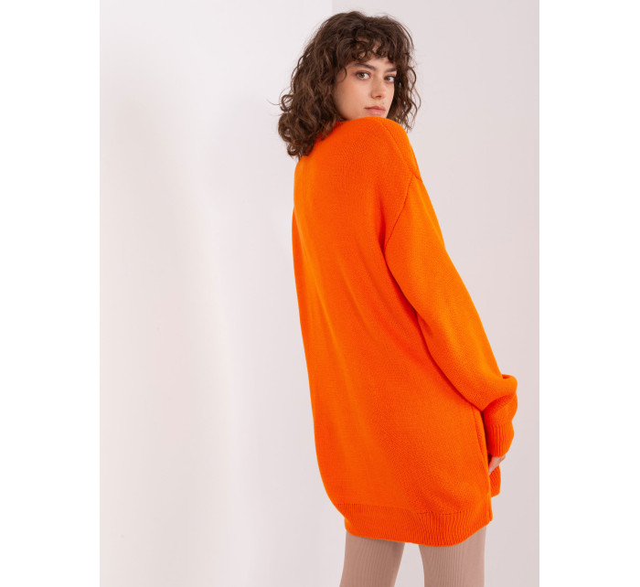 Oranžové voľné pletené šaty