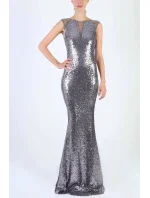 Dámske dlhé flitrové šaty bez rukávov - SOKY&SOKA