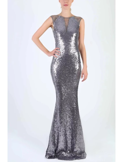 Dámske dlhé flitrové šaty bez rukávov - SOKY&SOKA