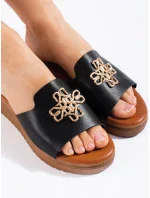 Krásne dámske čierne ponožky na podpätku bez päty