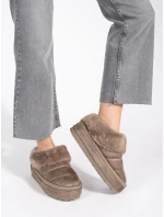 Exkluzívní dámské hnědé sněhule platforma Exkluzívní dámské hnědé sněhule platforma