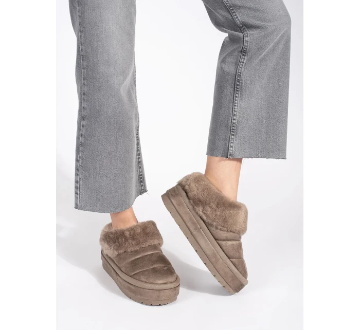 Exkluzívní dámské hnědé sněhule platforma Exkluzívní dámské hnědé sněhule platforma