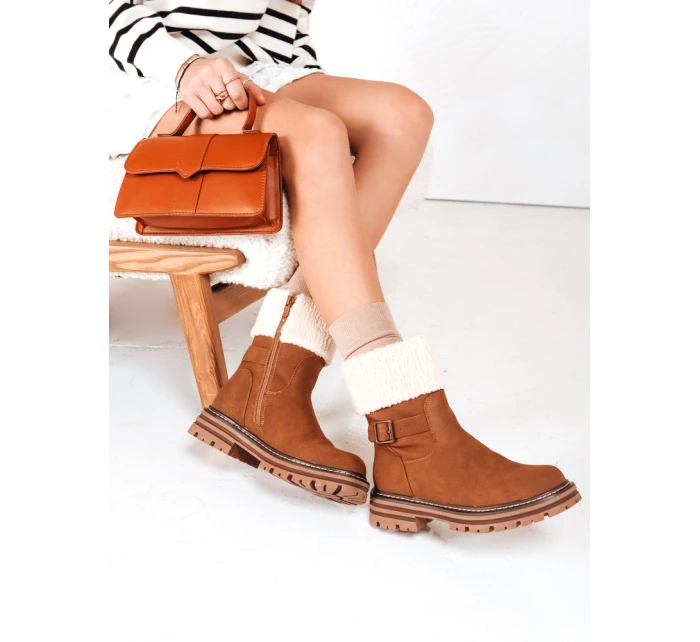 Dámské zateplené velbloudí boty Dstreet model 21993807 - FashionStreet Dámské zateplené velbloudí boty Dstreet model 21993807 - FashionStreet