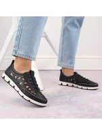 W modrá kožená polobotka s podrážkou model 19737391 - Rieker W modrá kožená polobotka s podrážkou model 19737391 - Rieker