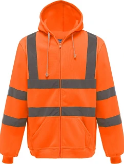 Mikina s kapucňou Yoko HVK 07 Hi-Vis 79.VK07, výrazná oranžová