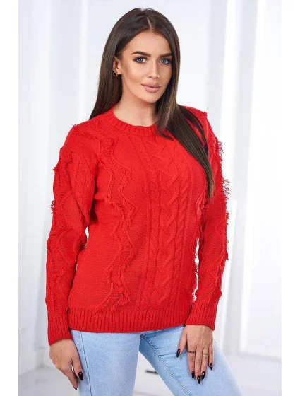 Svetr s model 18970311 červený - K-Fashion