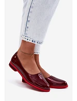 Kožené lakované baleríny Maciejka K7463-23 bordó