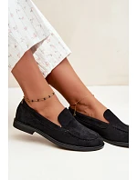 Dámske mokasíny a loafers z ekologického semišu, čierne, Laisie Dámske mokasíny a loafers z ekologického semišu, čierne, Laisie