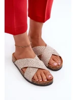 Dámske papuče na korkovej platforme Béžová Tesolen