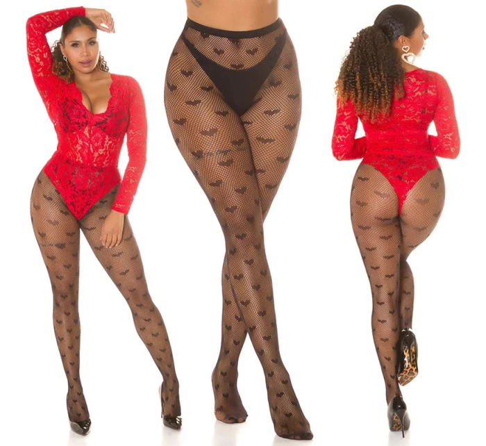 Dámské síťované punčocháče  černé model 20965283 - In-style Fashion