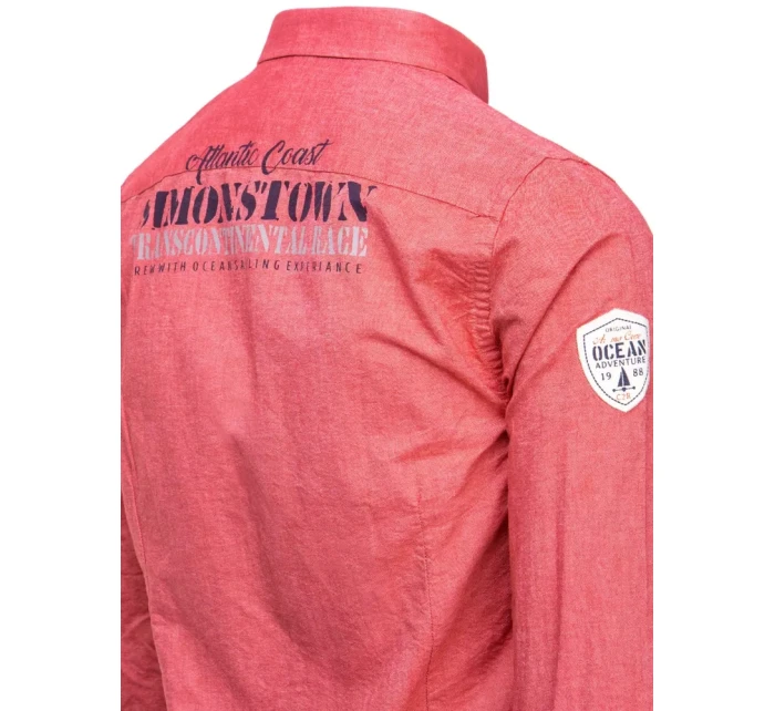 Pánska červená košeľa FashionStreet DX2297 Pánska červená košeľa FashionStreet DX2297
