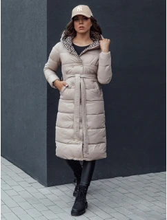 Dámský prošívaný zimní kabát s kapucí béžový Dstreet model 21979764 - FashionStreet