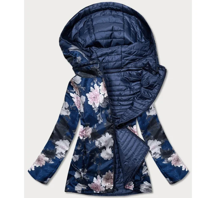 Tmavě modrá dámská oboustranná bunda s kapucí 1 model 17099141 - Andrea Lee Tmavě modrá dámská oboustranná bunda s kapucí 1 model 17099141 - Andrea Lee