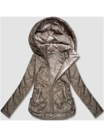 kurtka damska plus size z kapturem beżowa model 21317446 - S'WEST