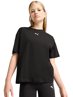 Detské tričko Puma Ess Centered Cat Logo Boxy Tee, čierne, 685131 01
