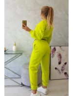 Zateplená souprava s krátkou mikinou pistácie Zateplená souprava s krátkou mikinou pistácie