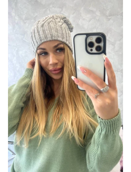 Fleecová čiapka Paulina K227 svetlo šedá Fleecová čiapka Paulina K227 svetlo šedá