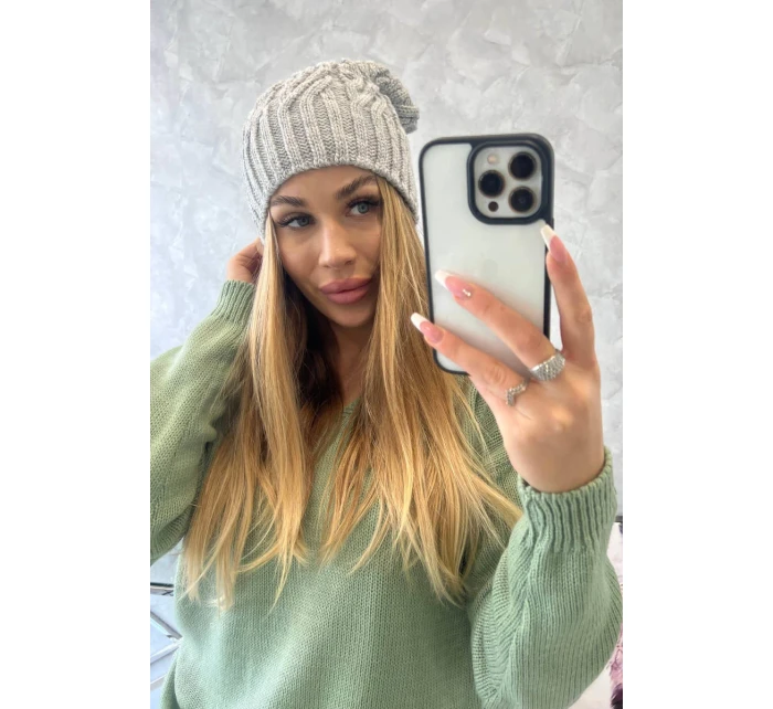 Fleecová čiapka Paulina K227 svetlo šedá Fleecová čiapka Paulina K227 svetlo šedá