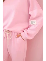 Súprava tepláky + nohavice maslová látka cukrová ružová
