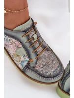 Kožené dámské polobotky s vzorem model 21692637 zelené - Maciejka