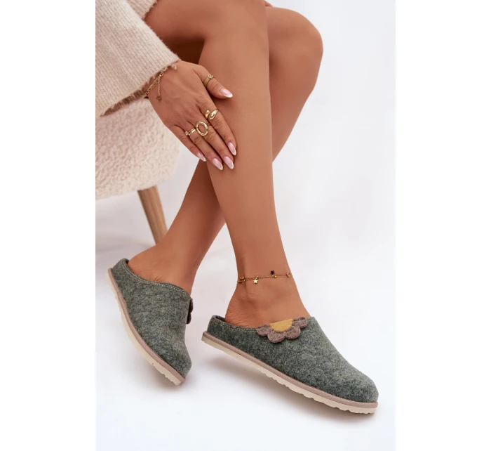 Dámské pantofle s květinou Inblu CS000043 zelené