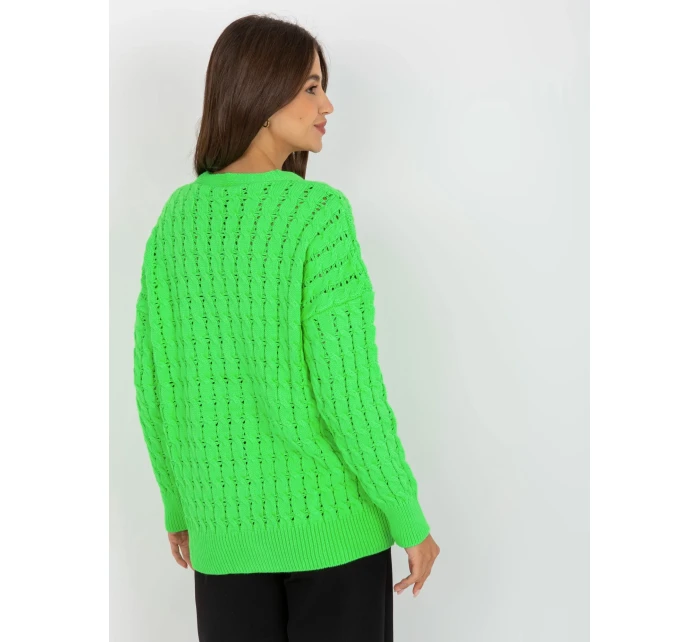 Dámsky sveter LC SW 8036 fluo zelený Dámsky sveter LC SW 8036 fluo zelený