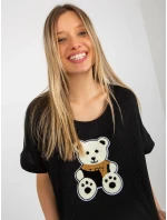 Dámská halenka LK BZ model 18309980 černá - FPrice Dámská halenka LK BZ model 18309980 černá - FPrice