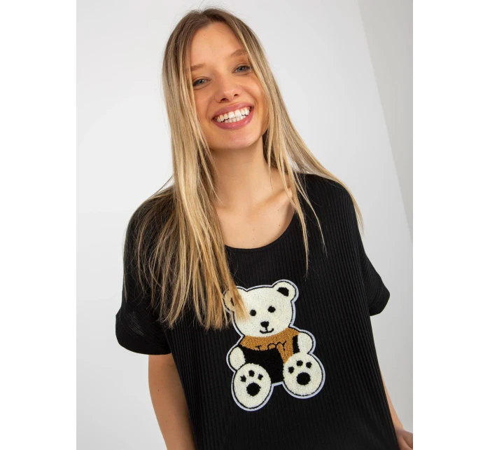 Dámská halenka LK BZ model 18309980 černá - FPrice Dámská halenka LK BZ model 18309980 černá - FPrice