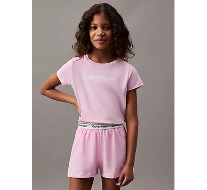 Dievčenské pyžamo KNIT PJ SET (SS+SHORT) G80G8006890VQ - Calvin Klein