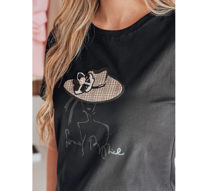 Dámské tričko s potiskem černá Dstreet model 21986824 - FashionStreet Dámské tričko s potiskem černá Dstreet model 21986824 - FashionStreet