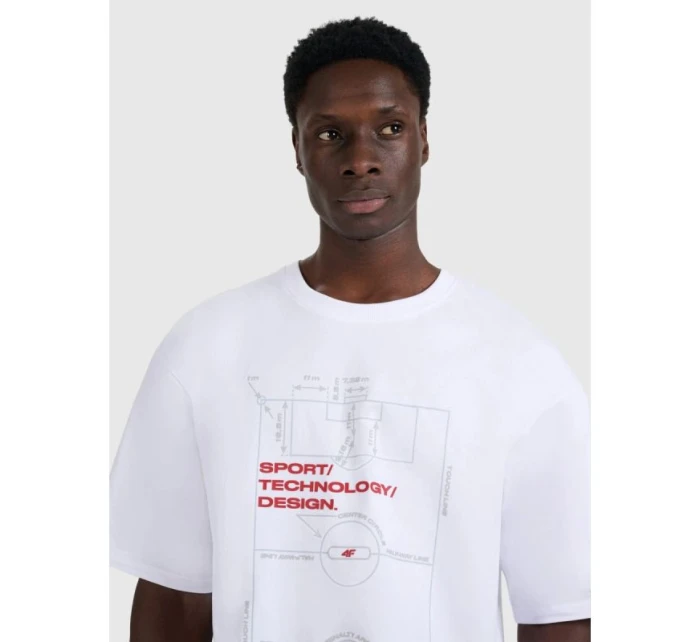 Pánske tričko oversize s potlačou 4F 4FRAW25TTSHM3257-10S Pánske tričko oversize s potlačou 4F 4FRAW25TTSHM3257-10S