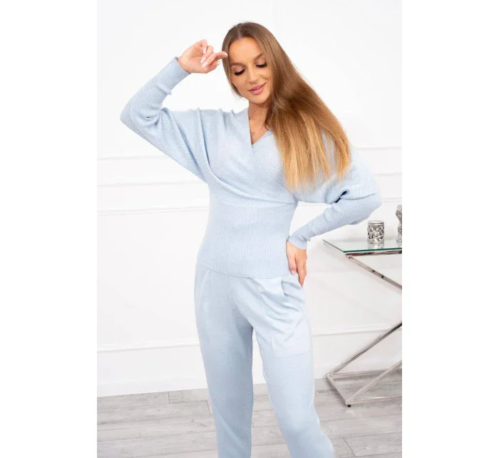 Dvojdielna súprava svetrov v modrej farbe