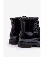 Dziecięce Botki Lakierowane Z Suwakiem Czarne Tibbie