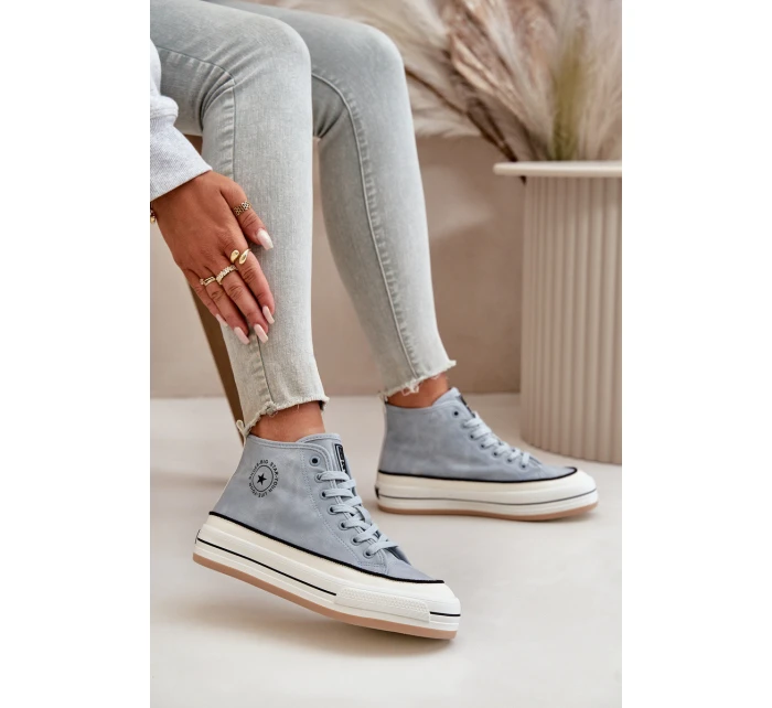 Zateplené Dámské Tenisky Na Platformě Eko Kůže Big Star model 21669567 Modré - Big Star Shoes