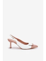 Eleganckie Szpilki Z Ozdobą Eko Skórzane Białe Ottoles