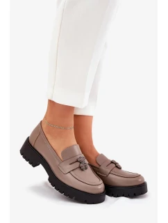 Dámske kožené mokasíny "Miś" Vinceza - béžové