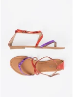 Pohodlné fialové sandále pre ženy bez podpätku Pohodlné fialové sandále pre ženy bez podpätku