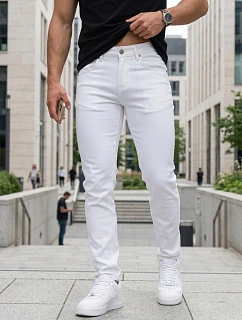 Jeansy męskie slim fit ecru model 22214353 - FashionStreet