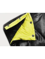 Dámska bunda voľného strihu v čierno-žltej farbe (ag6-21) Dámska bunda voľného strihu v čierno-žltej farbe (ag6-21)