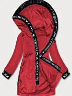 Dámska tenká bunda s ozdobným lemovaním červená (B8145-4)