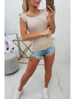 Blúzka s volánikmi béžová Blúzka s volánikmi béžová