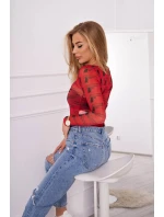 Blúzkové body v bronzovo červenej farbe