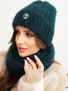 Dámska zimná čiapka a šál s ozdobným emblémom more