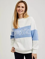 Dámska mikina BL-4309 Biela s modrou - Moodo