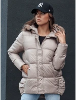 Dámská zimní bunda s kapucí béžová Dstreet model 21979662 - FashionStreet